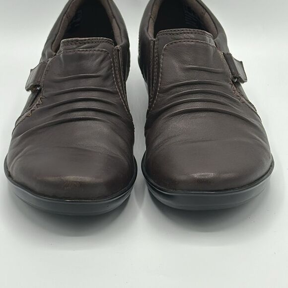 Clarks Size 7M Everlay Brown Coda Dark Leather Slip On - Picture 6 of 15